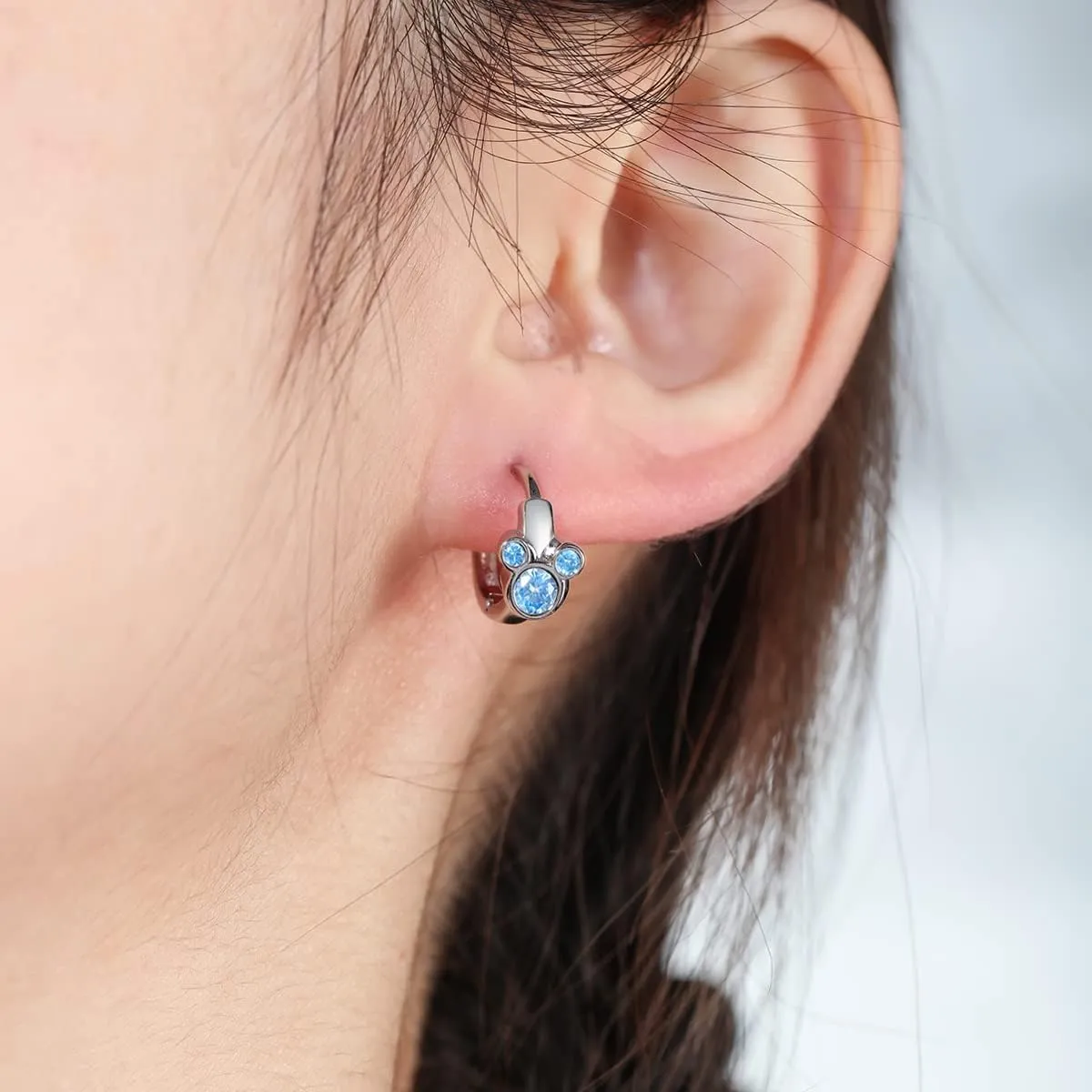 Mouse Hoop Earrings S925 Sterling Silver Earrings
