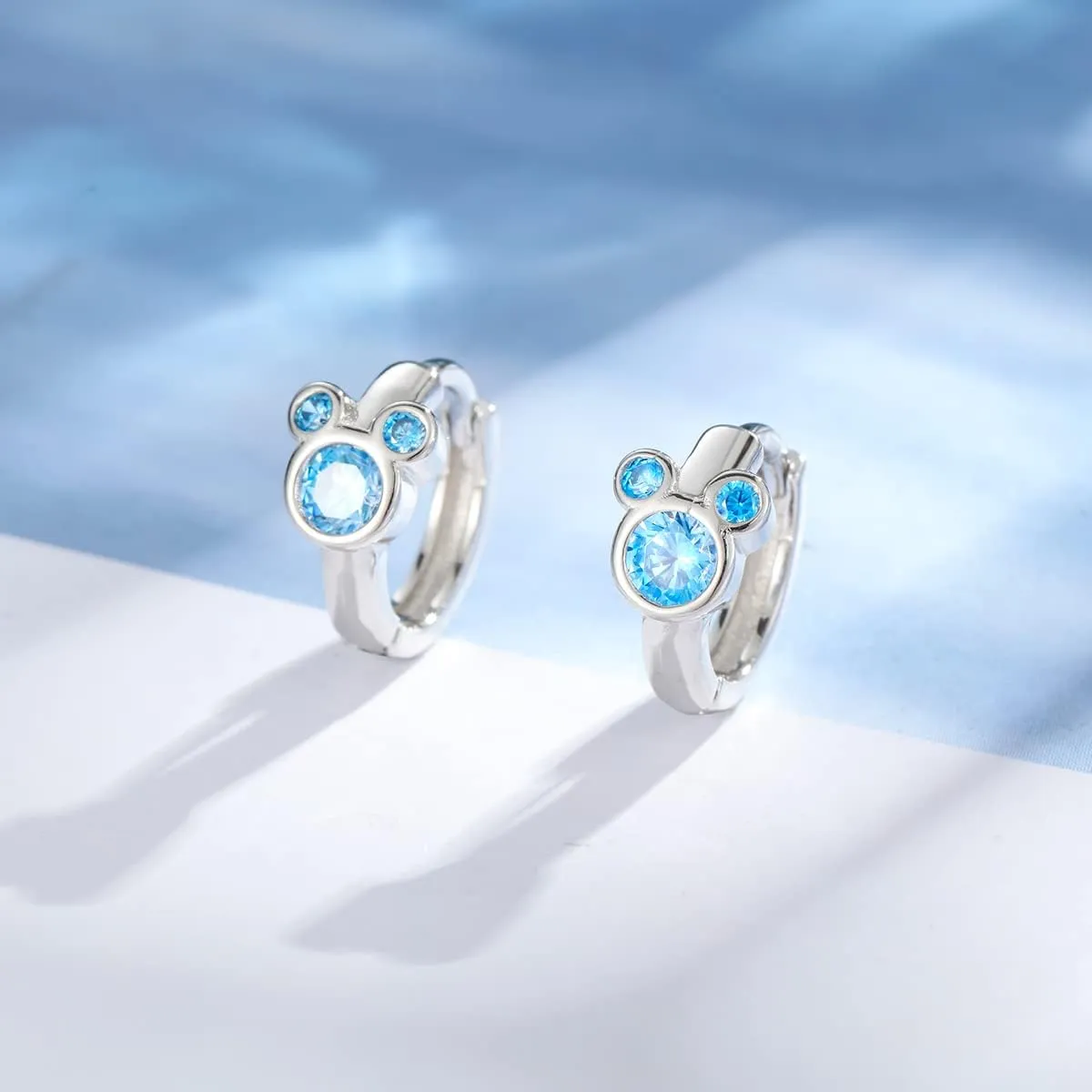 Mouse Hoop Earrings S925 Sterling Silver Earrings