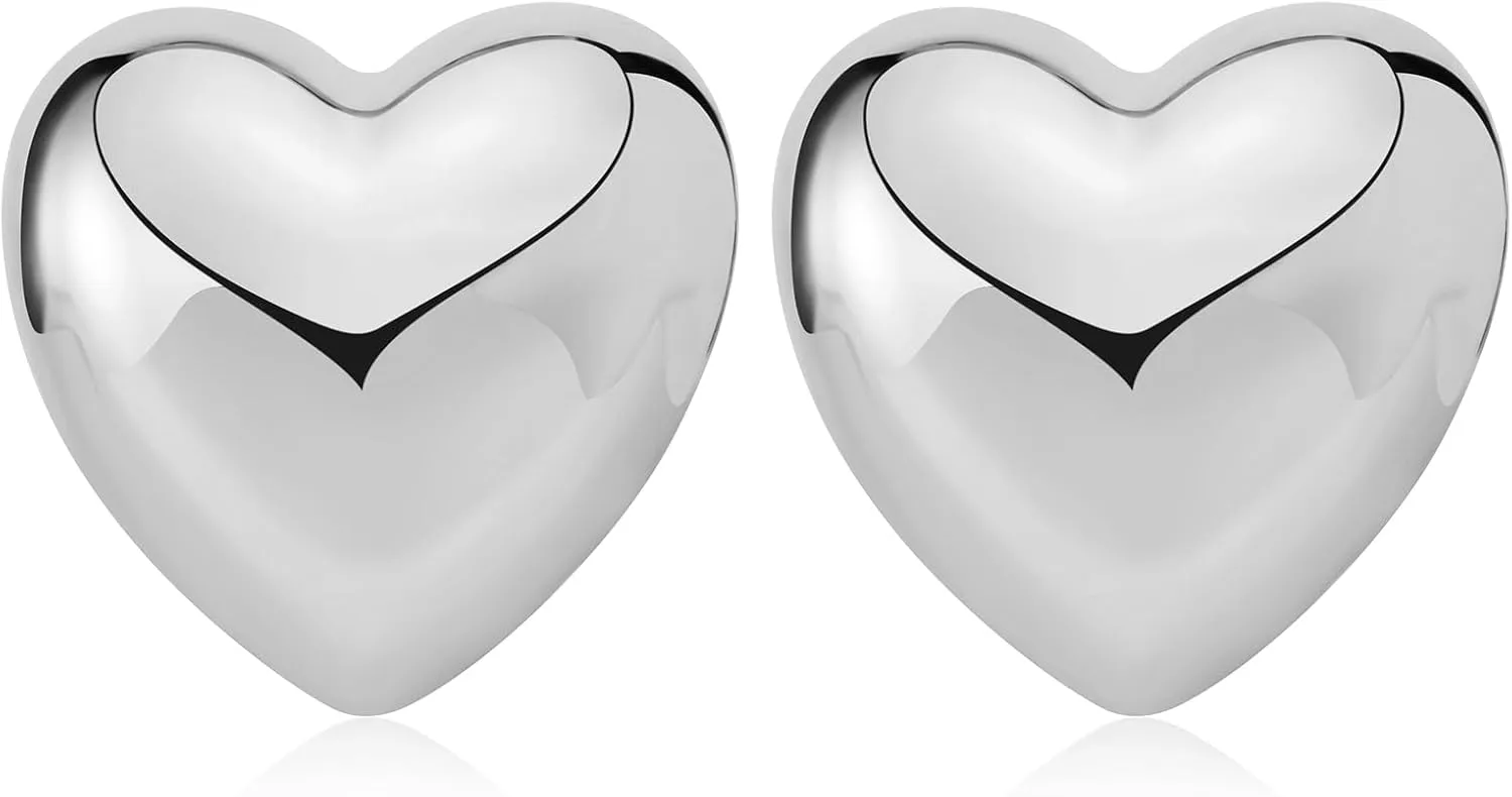 MUYAN Heart Stud Earrings for Women Love Heart Dainty Earrings Fashion Jewelry