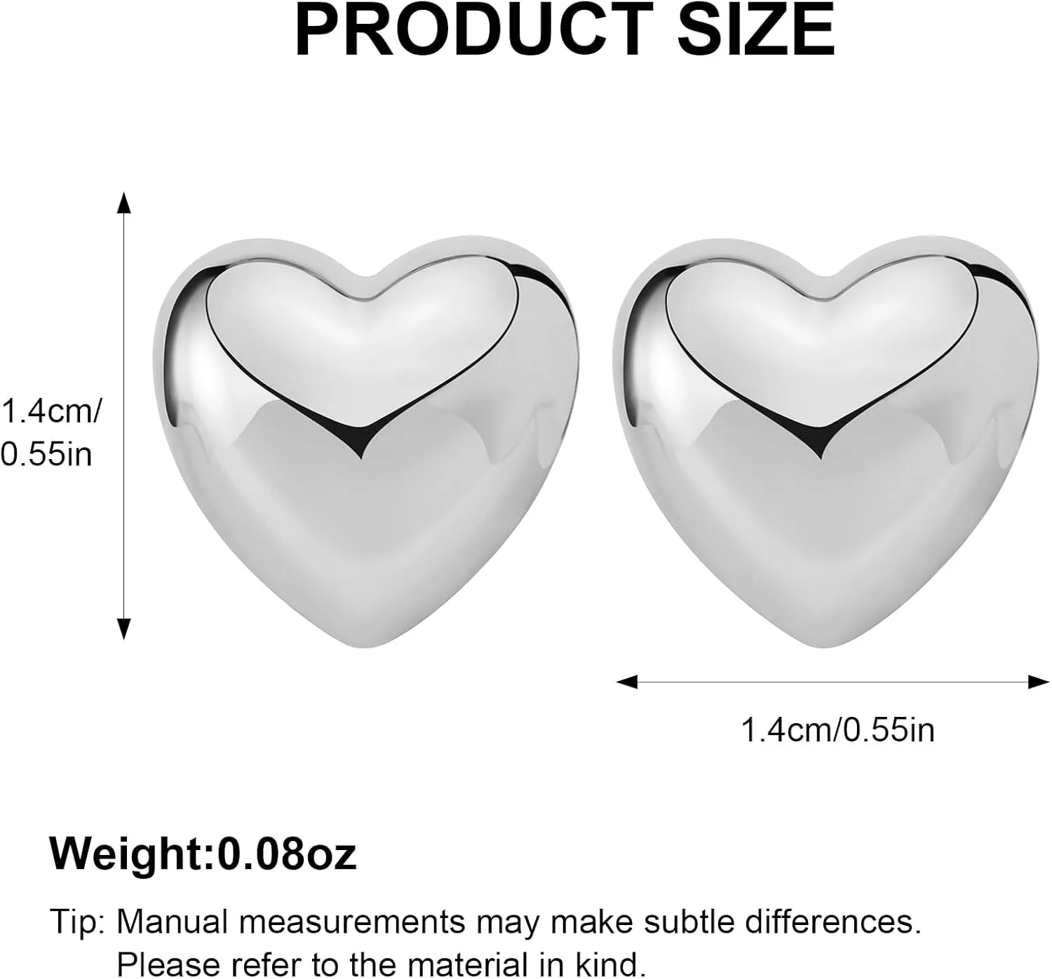 MUYAN Heart Stud Earrings for Women Love Heart Dainty Earrings Fashion Jewelry