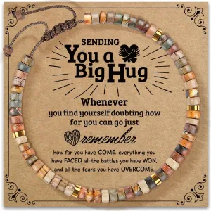 Natural Stone Bead Woven Bracelet - Adjustable for Women | Perfect GET WELL GIFTS FOR WOMEN, CHRISTMAS GIFTS FOR WOMEN, BIRTHDAY GIFTS FOR WOMEN, FRIENDSHIP GIFTS FOR WOMEN, BRACELETS FOR WOMEN