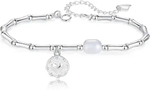 Nbsameng 925 Sterling Silver Link Chain Bracelets for Women Teen s, Adjustable Bracelet, Holiday Gift