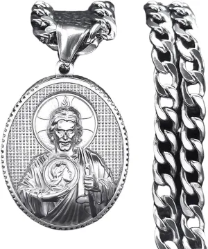 New 2025 Arrival Hip Hop Jesus Religious Pendant Necklace For Women Men Stainless Steel Silver Color Catholic Necklaces Jewelry Collier With For You Accessories Trendy Creative Gift