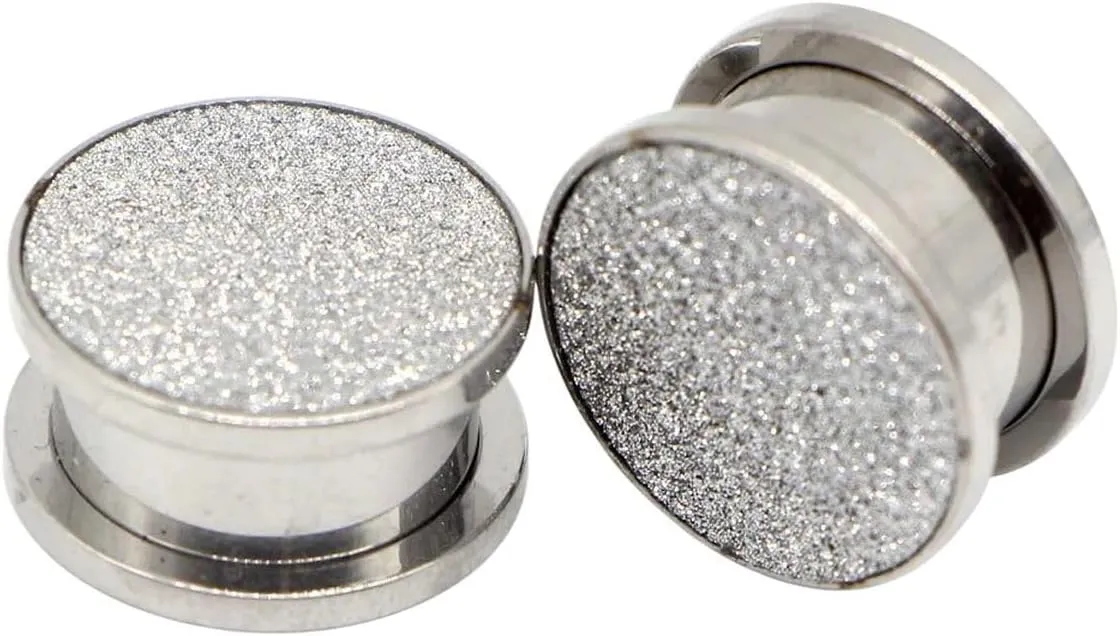 New 2025 Unisex 2Pcs Steel Scrub Ear Plugs Tunnels Screw Earrings Gauges Kits Piercings Body Stretchers Taper Kit For Women 3-25Mm Jewelry Findings Fashion Trendy Accessories Creative Gift And Men