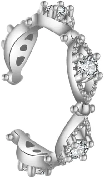 New 2026 Arrive Unisex Women 100% 925 Sterling Silver Single Zircon Cz Rock Punk Earcuff Earring Mother's Day Birthday Gift Party Fine Jewelry Findings Fashion Trendy Accessories Creative For And Men