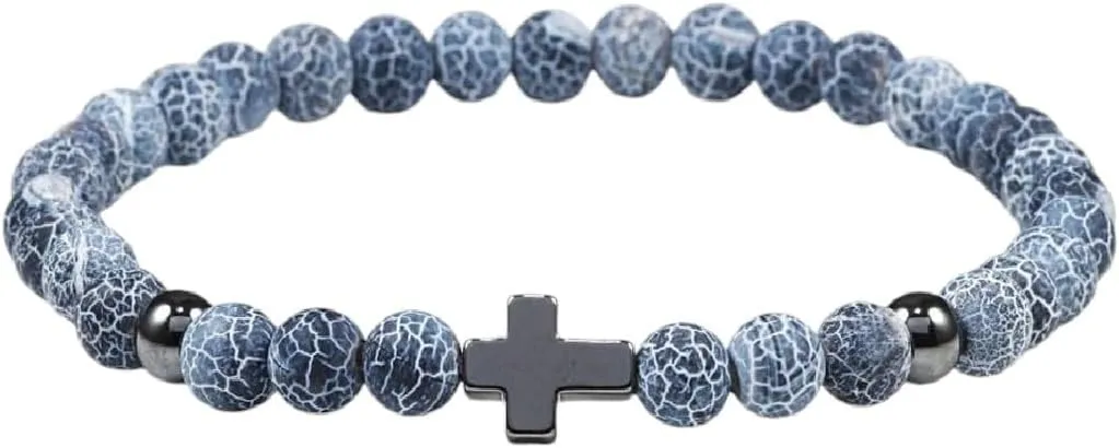 New 2026 Unisex Prayer Men Women Bracelet Cross 6Mm Natural Stone Tiger Eyes Bead Strand Bracelets Bangle Jesus Yoga Decoration Jewelry Luxury With For You Accessories Trendy Creative And