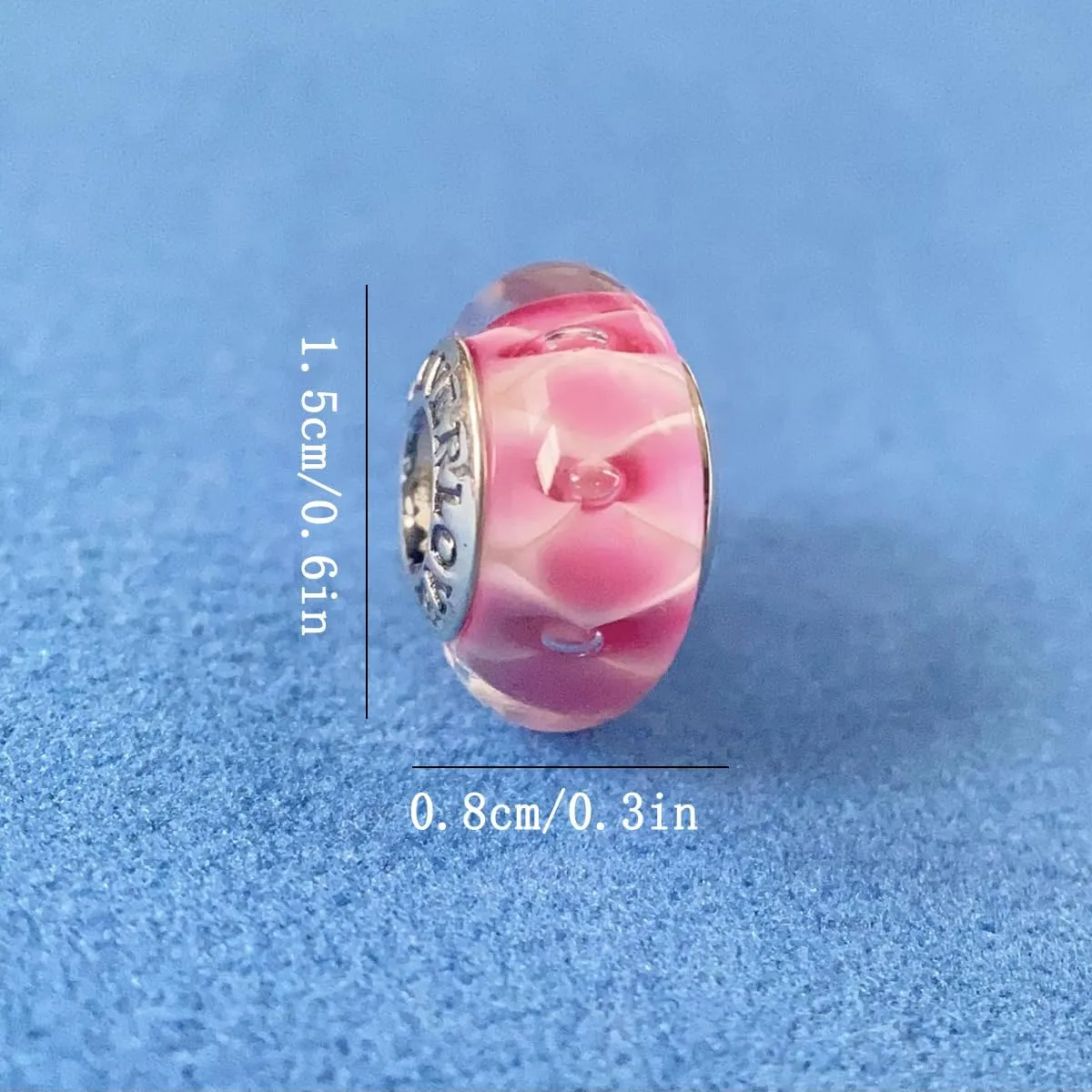 Original Murano Glass Charms for Pandora Bracelets, Authentic 925 Sterling Silver Charms for Bracelets, Murano Flowers Charms, Glass Beads fit Pandora Style Bracelet for Women