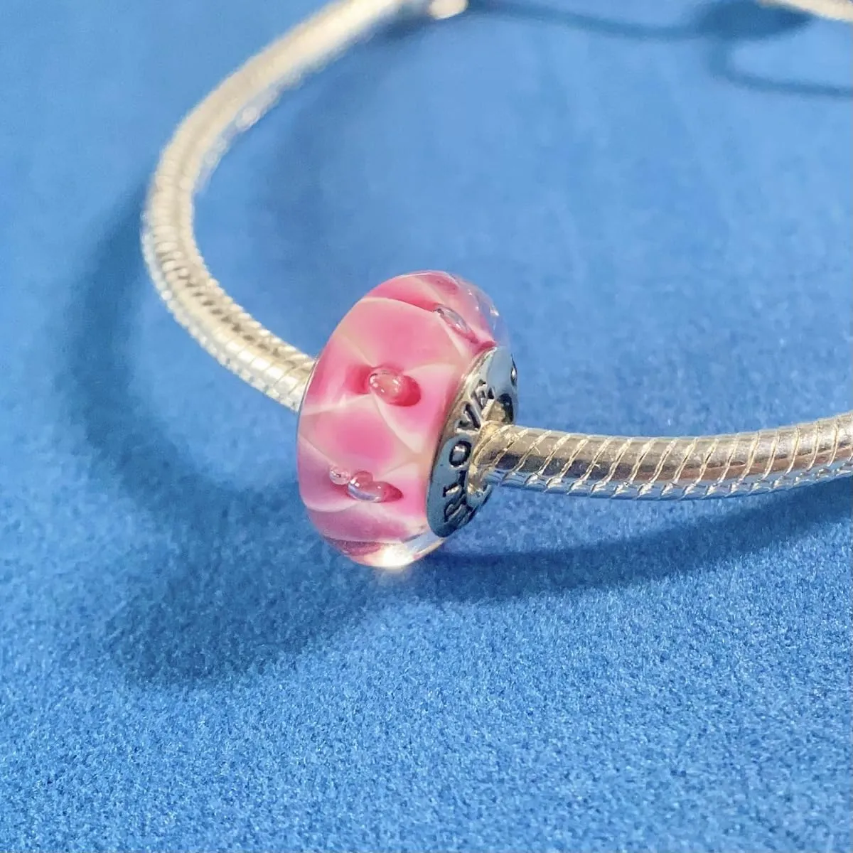 Original Murano Glass Charms for Pandora Bracelets, Authentic 925 Sterling Silver Charms for Bracelets, Murano Flowers Charms, Glass Beads fit Pandora Style Bracelet for Women