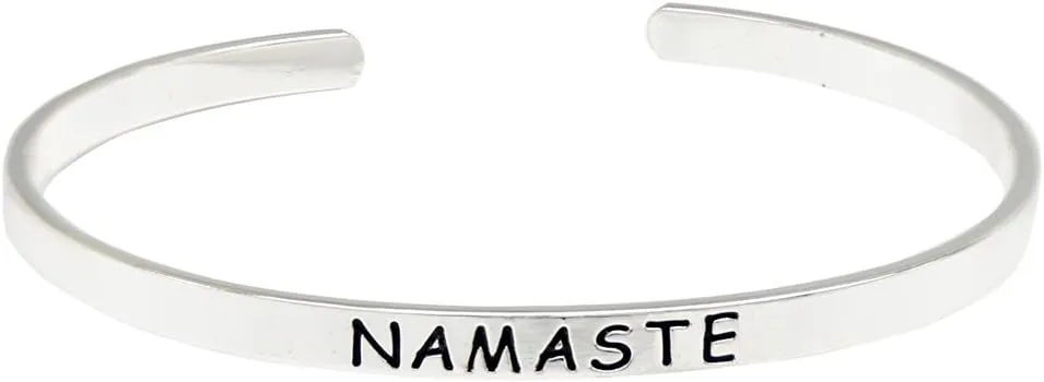 O.RIYA Namaste Brass Hand Stamped Bracelet, Bangle Cuff Bracelets Namaste Bracelet