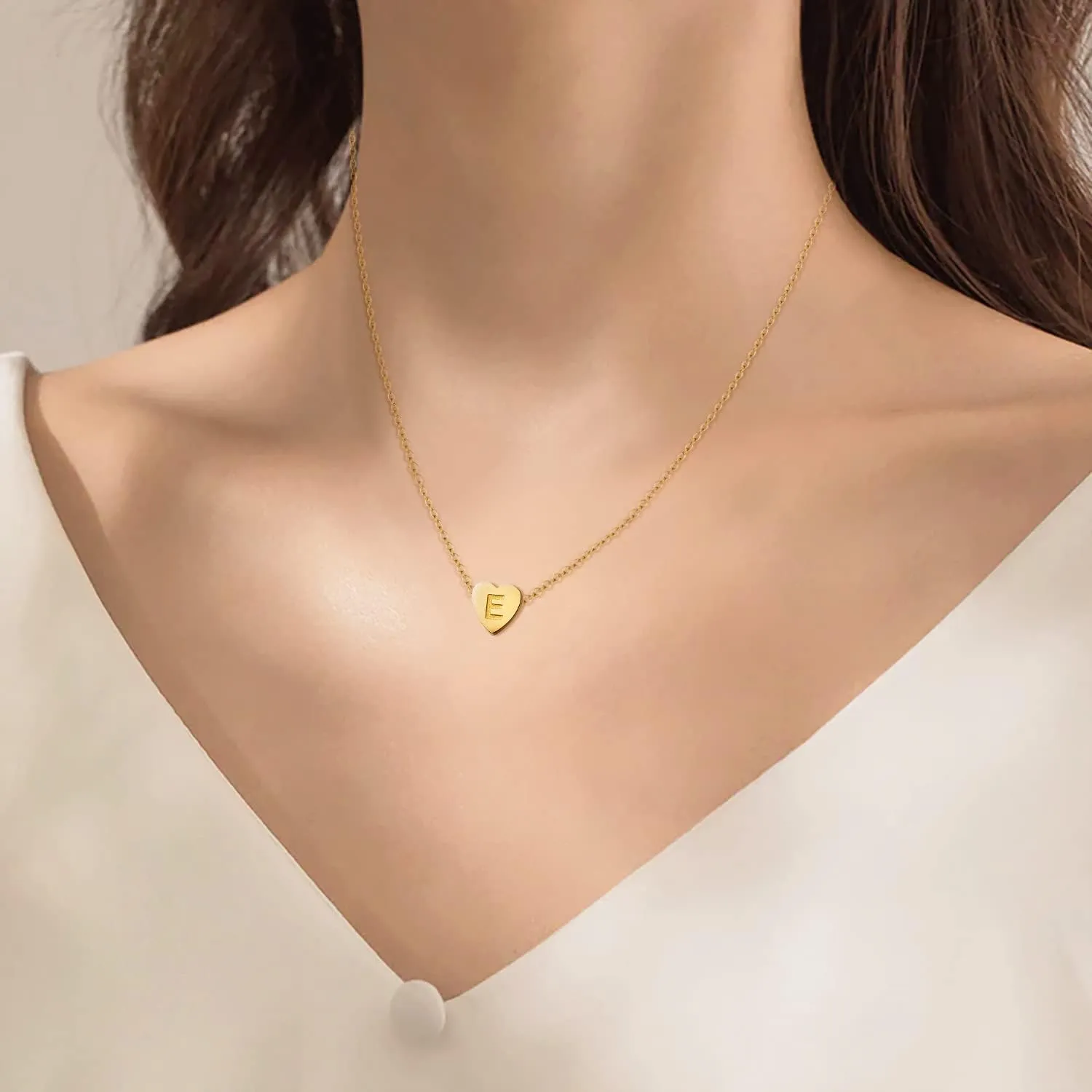 OSNIE Flower Girl A-Z Alphabet Pendant Necklace 14K Gold Plated Tiny Capital Letter Initial Heart Pendant Necklace Wedding Day Thank You for Being My Flower Girls Jewelry Gifts Proposal from Bride