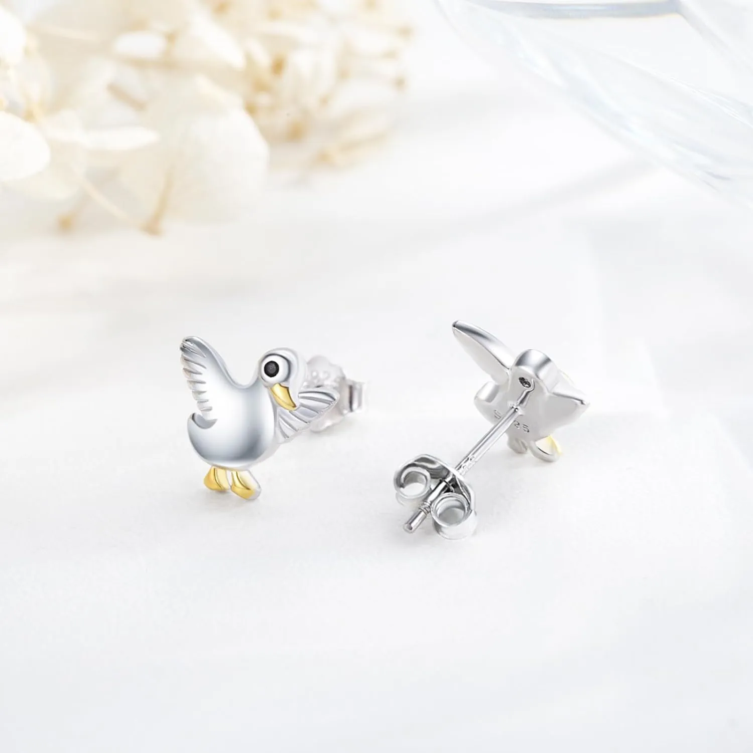 Otter/Unicorn/Corgi/Yorkie/Schnauzer/Dolphin Earrings 925 Sterling Silver Animal Stud/Hoop Earrings Otter Jewelry for Women