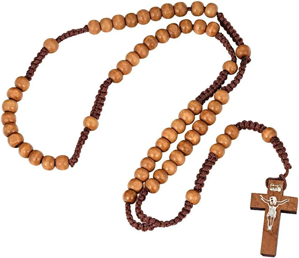 Oyaface 1PCS Mens Womens Wood Necklace Chain Charms 108 Buddhist Strand Wood Prayer Beads Bracelets