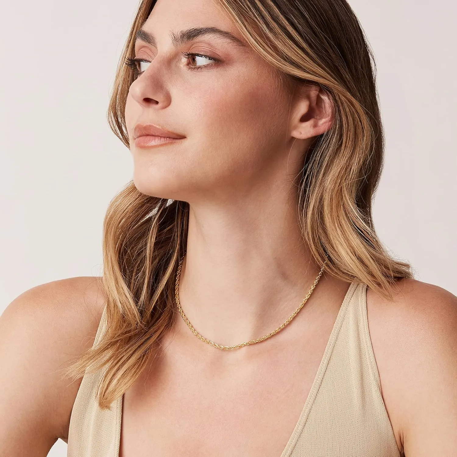 PAVOI 14K Gold Plated Adjustable Link Chain Necklace for Women | Box Rope Sphere Bead Serpentine Anchor Mariner Gold Chain Necklaces