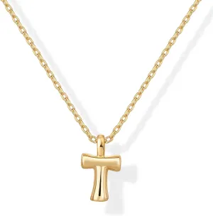 PAVOI 14K Gold Plated Dainty Chunky Bubble Initial Letter Pendant Necklace for Women | Alphabet Letter Necklace