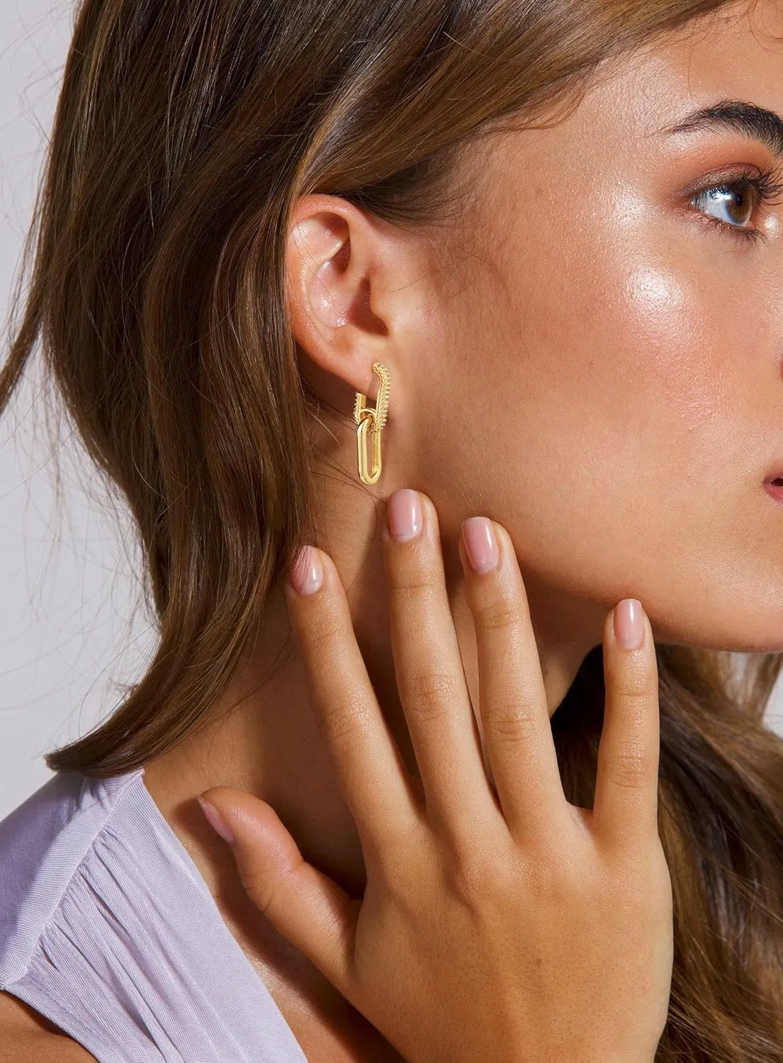 Pearl Earrings for Women, 14K Gold Plated/925 Sterling Silver Quality Handpicked AAA  Freshwater Cultured Round Pearls Small Gold Hoops Dangle Pearl Earrings Wedding Jewelry Gift for Women