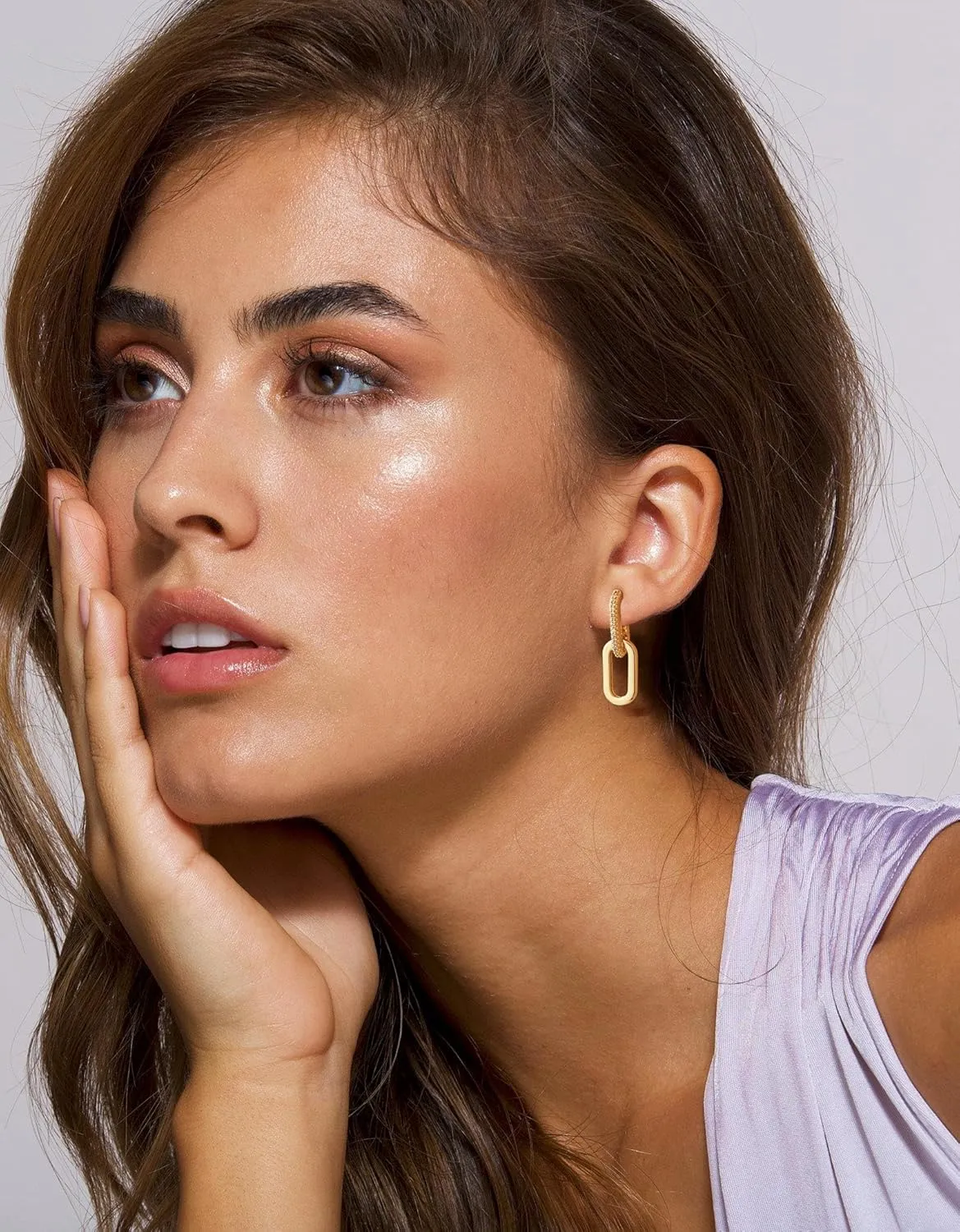 Pearl Earrings for Women, 14K Gold Plated/925 Sterling Silver Quality Handpicked AAA  Freshwater Cultured Round Pearls Small Gold Hoops Dangle Pearl Earrings Wedding Jewelry Gift for Women