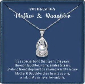 Pearl Necklaces for Women Freshwater Pearl Pendant Necklace Gift for Mother Daughter 925 Sterling Silver Jewelry Gifts with Heartfelt Message Birthday Christmas Thanksgiving Day Gifts