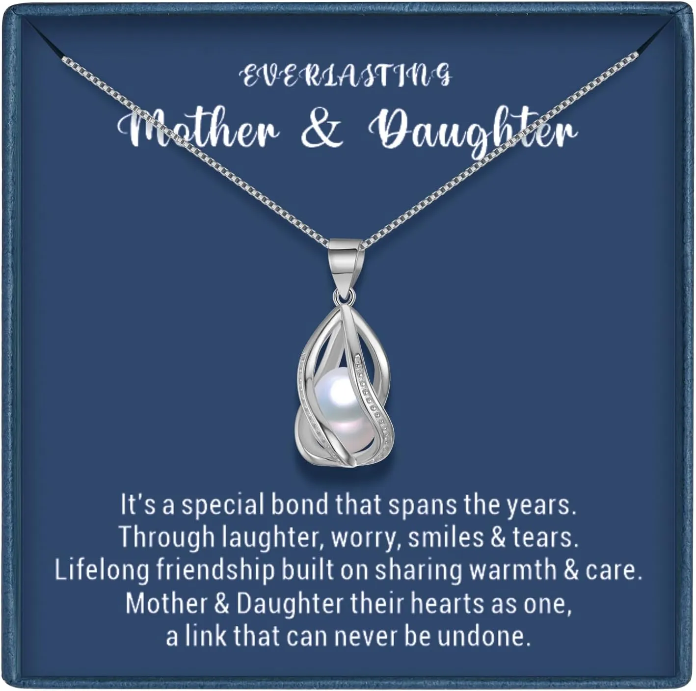 Pearl Necklaces for Women Freshwater Pearl Pendant Necklace Gift for Mother Daughter 925 Sterling Silver Jewelry Gifts with Heartfelt Message Birthday Christmas Thanksgiving Day Gifts
