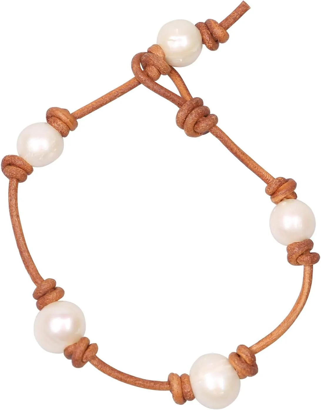 Pearls Leather Bracelets for Women,Beaded Handmade Jewelry Genuine Leather Friendship Cuff