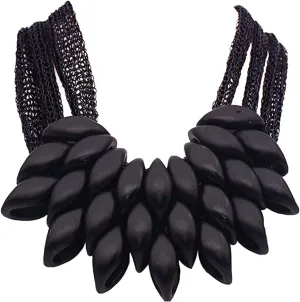 Pingyongchang H&Z Bib Necklace Gold and Black Chunky Layered Choker Necklace,African Choker Collar Bib Chunky Necklaces Collar Necklace Jewelry Gifts for Women