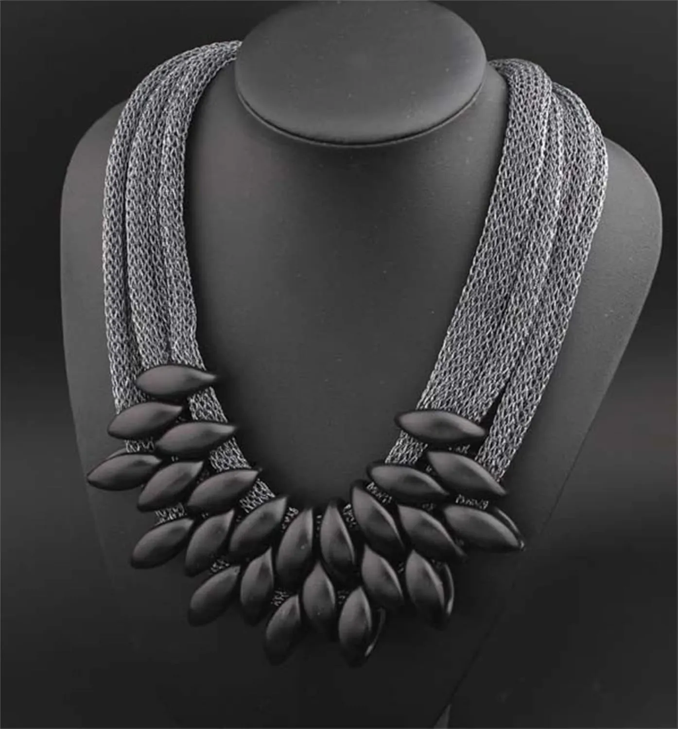 Pingyongchang H&Z Bib Necklace Gold and Black Chunky Layered Choker Necklace,African Choker Collar Bib Chunky Necklaces Collar Necklace Jewelry Gifts for Women