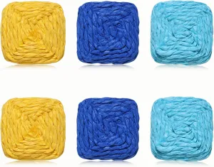 Rattan Earrings Handmade Boho Raffia Straw Woven Square Stud Earrings Set for Women Summer Beach Earrings Jewelry Gift