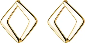 Reffeer Solid 925 Sterling Silver Hollow Stud Earrings for Women Teens Square Earrings Open Stud Earrings