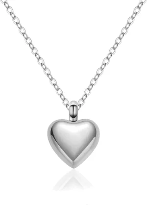 RIPFEVURN Cremation Jewelry Tiny Heart Urn Necklaces for Ashes for Women Men Stainless Steel Small Urn Locket for Human Ashes Holder Memorial Keepsake Pendant