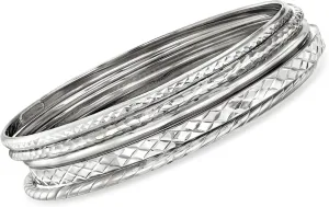 Ross-Simons Sterling Silver Jewelry Set: 5 Bangle Bracelets