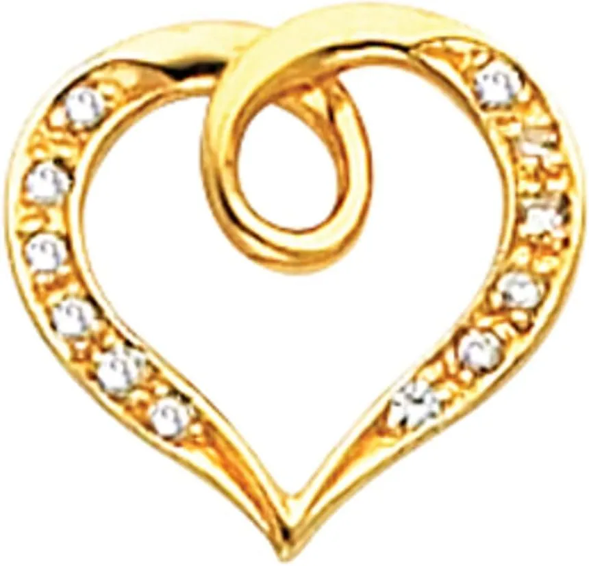 Semi-Polished Platinum Heart Shape Slide Pendant Fine Jewelry for Women Gifts for Her (Mounting Only, Not All Stones Included)