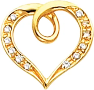Semi-Polished Platinum Heart Shape Slide Pendant Fine Jewelry for Women Gifts for Her (Mounting Only, Not All Stones Included)