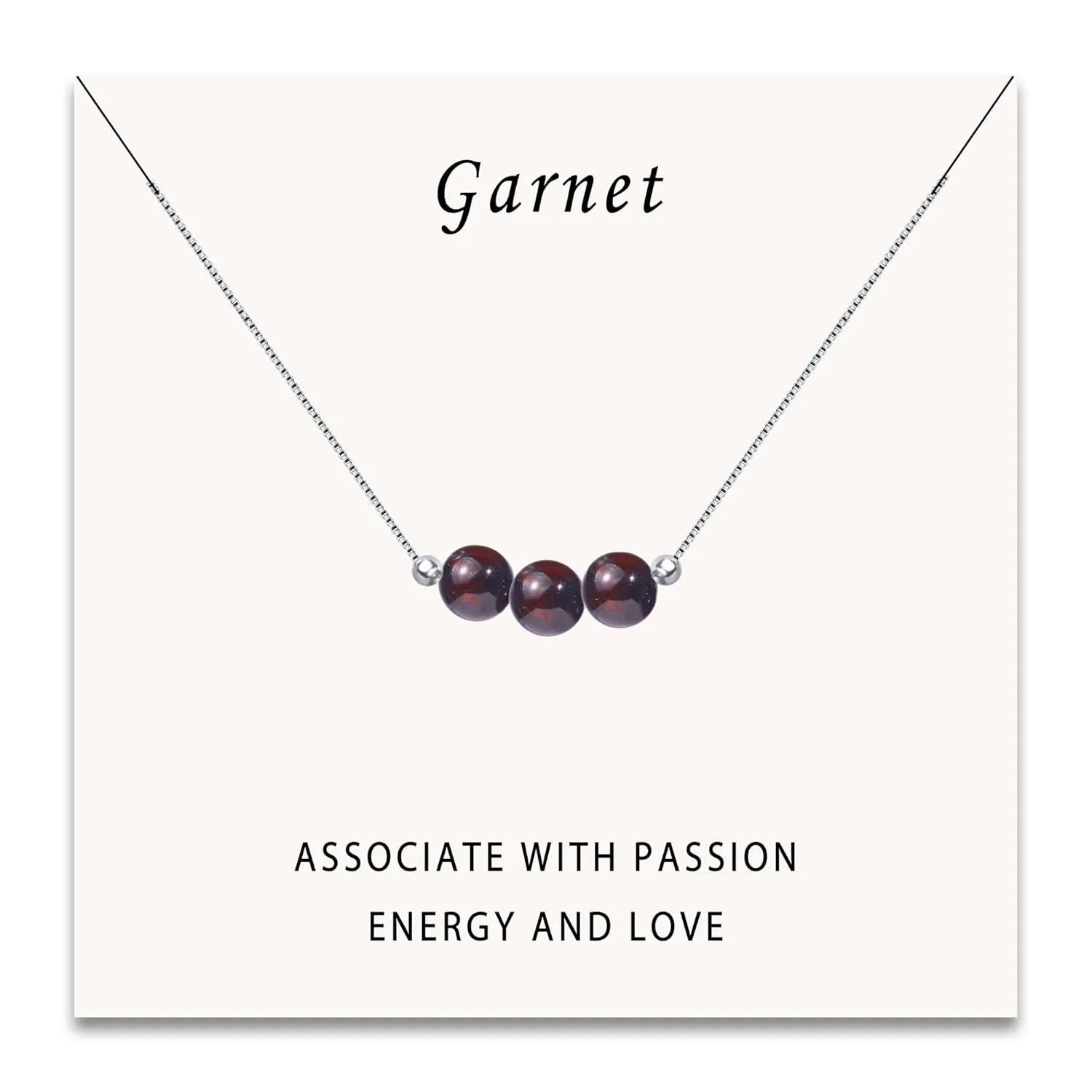 Sereney Garnet Necklace Sterling Silver Choker Necklace for Women, Garnet Crystal Jewelry with 925 Silver, Dark Red Natural Stone Necklace as January Birthstone Necklace Gifts for Teen Girls Daughters