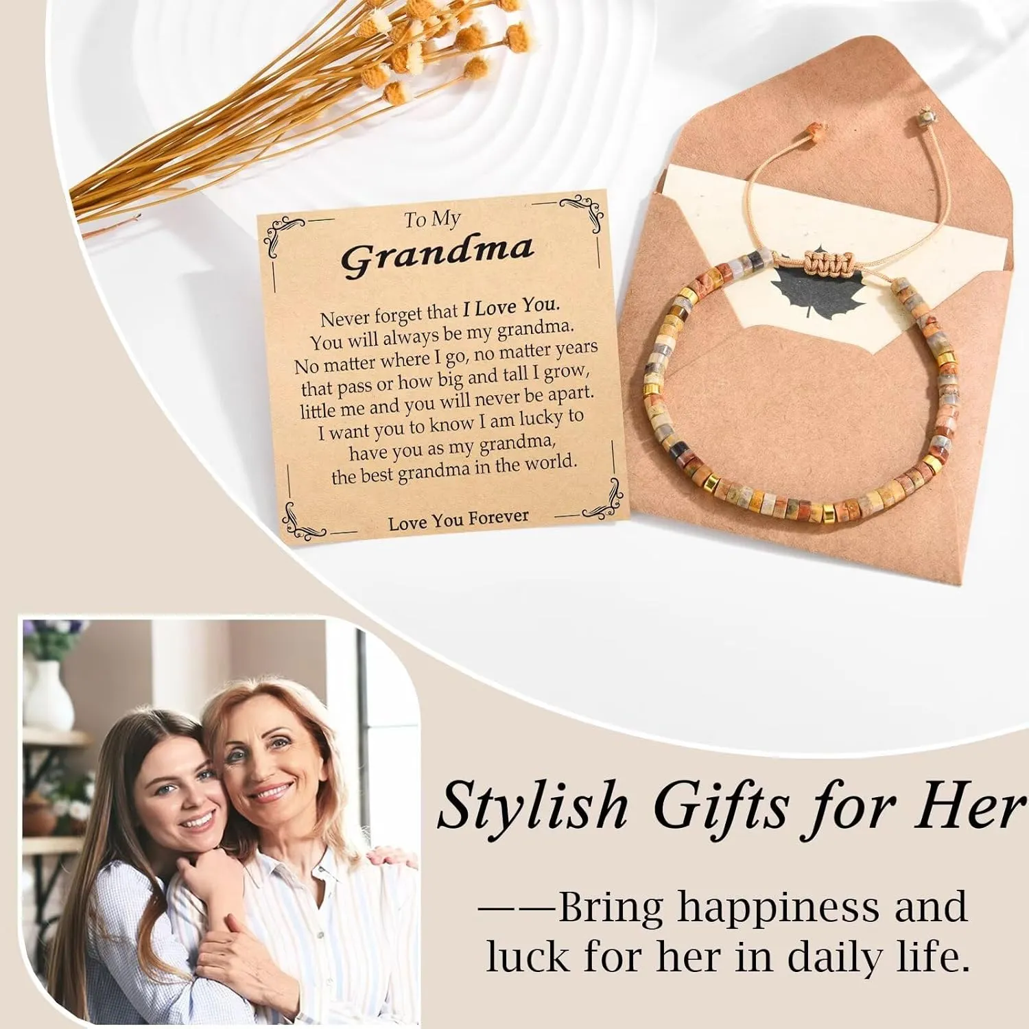Sister-In-Law, Daughter-In-Law, Bonus Daughter, Grandma, Mimi, Nana, Aunt Gifts Beaded Bracelets for Women Mothers Day Birthday Christmas Gifts