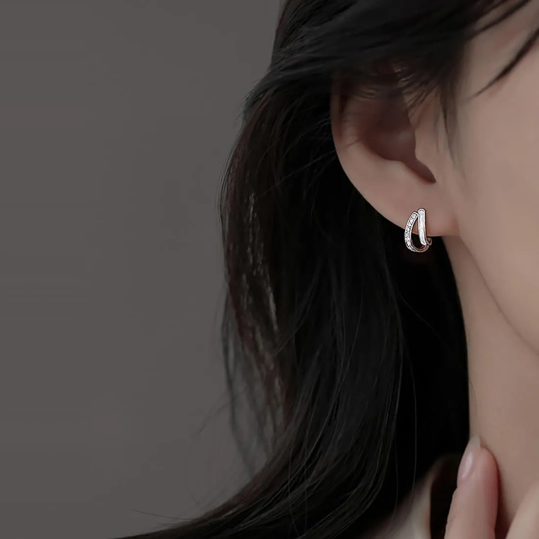 SLUYNZ 925 Sterling Silver CZ Hoop Earrings for Women Teens Open Hoop Earrings Huggie Studs