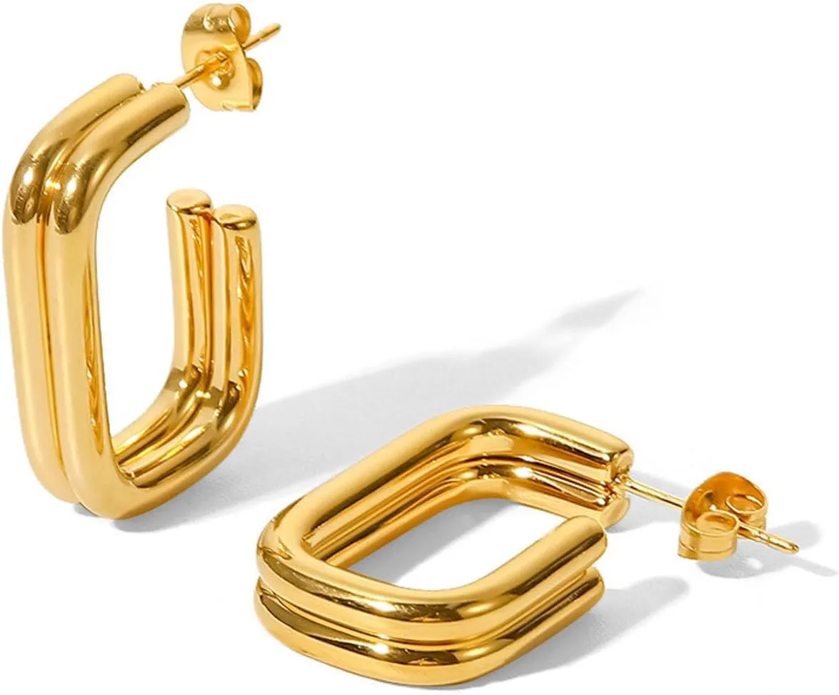 Small Dainty Gold Hoop Earrings for Women 18K Gold Plated Hoops Hypoallergenic Hoop Earrings