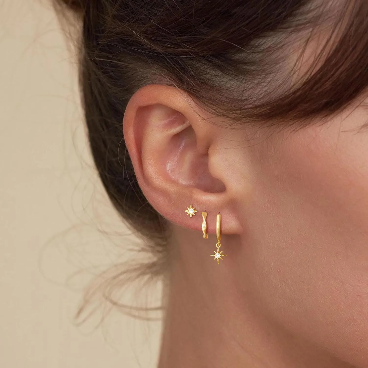 Small Gold Huggie Hoop Earrings for Women Hypoallergenic 14K Gold Plated Stack Trendy Earrings, Dainty Lightweight Everyday Jewelry