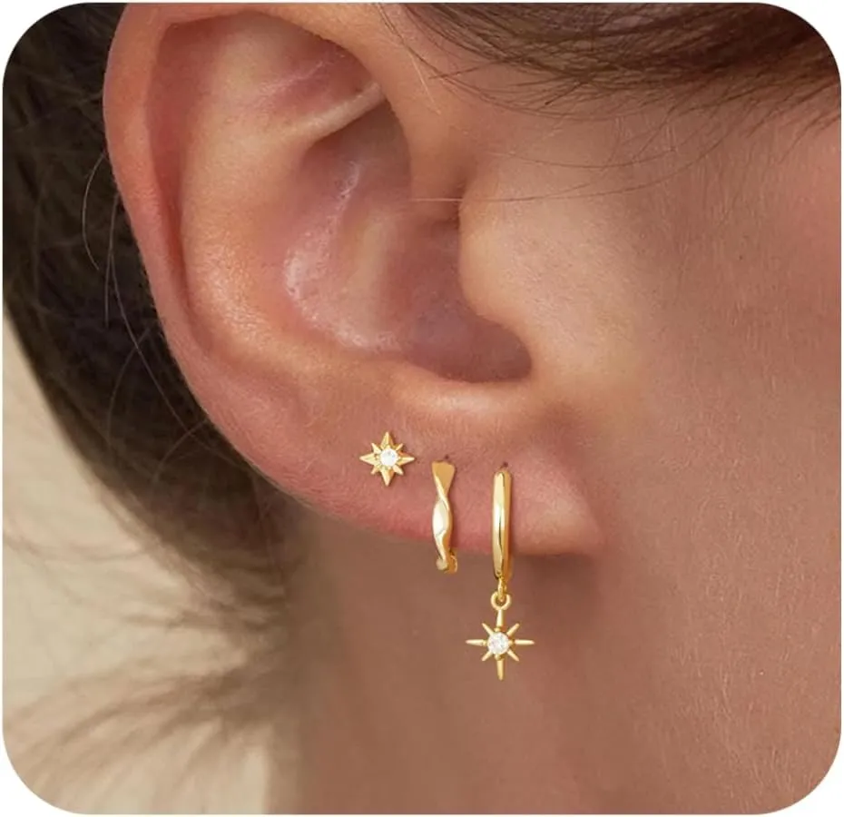 Small Gold Huggie Hoop Earrings for Women Hypoallergenic 14K Gold Plated Stack Trendy Earrings, Dainty Lightweight Everyday Jewelry