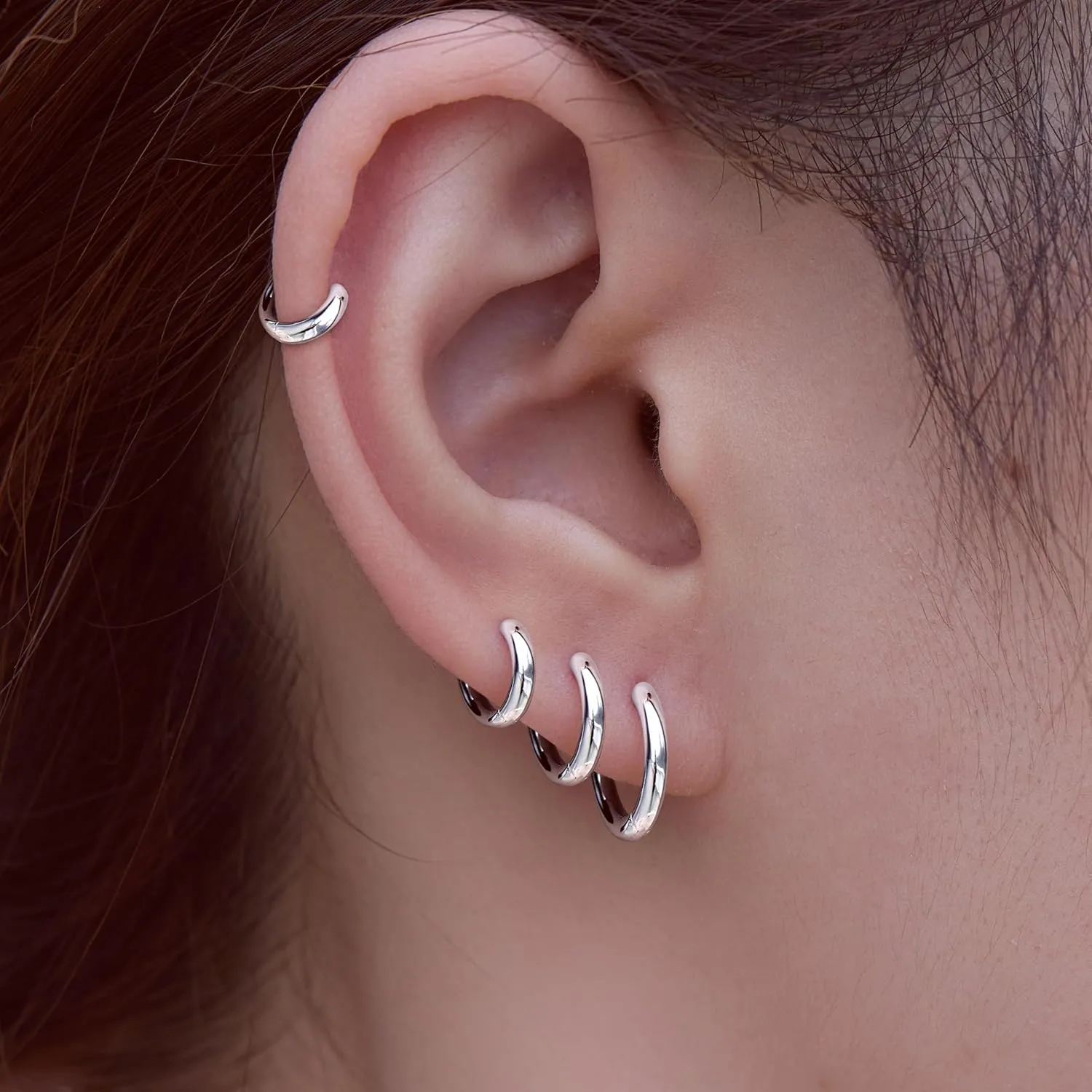 Small Gold Huggie Hoop Earrings Set for Women 14K Real Gold Plated Hypoallergenic Lightweight Earrings for Sensitive Ears Everyday Earrings Sets for Multiple Piercing Cartilage Hoop Earrings Stack Jewelry