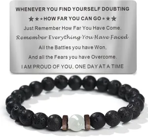 Sobriety Gift for Men Women Sober Gifts Beaded Bracelets Sobriety Cards Anniversary Month & Year Recovery Addiction Gifts Milestone AA NA Alcoholics Anonymous Easter Birthday Gifts for Men