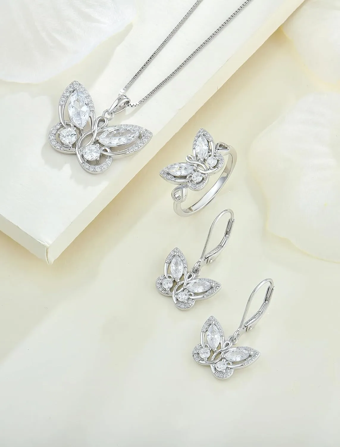 STARCHENIE Butterfly Pendant Necklace for Women 925 Sterling Silver Birthstone Butterfly Jewelry Gifts