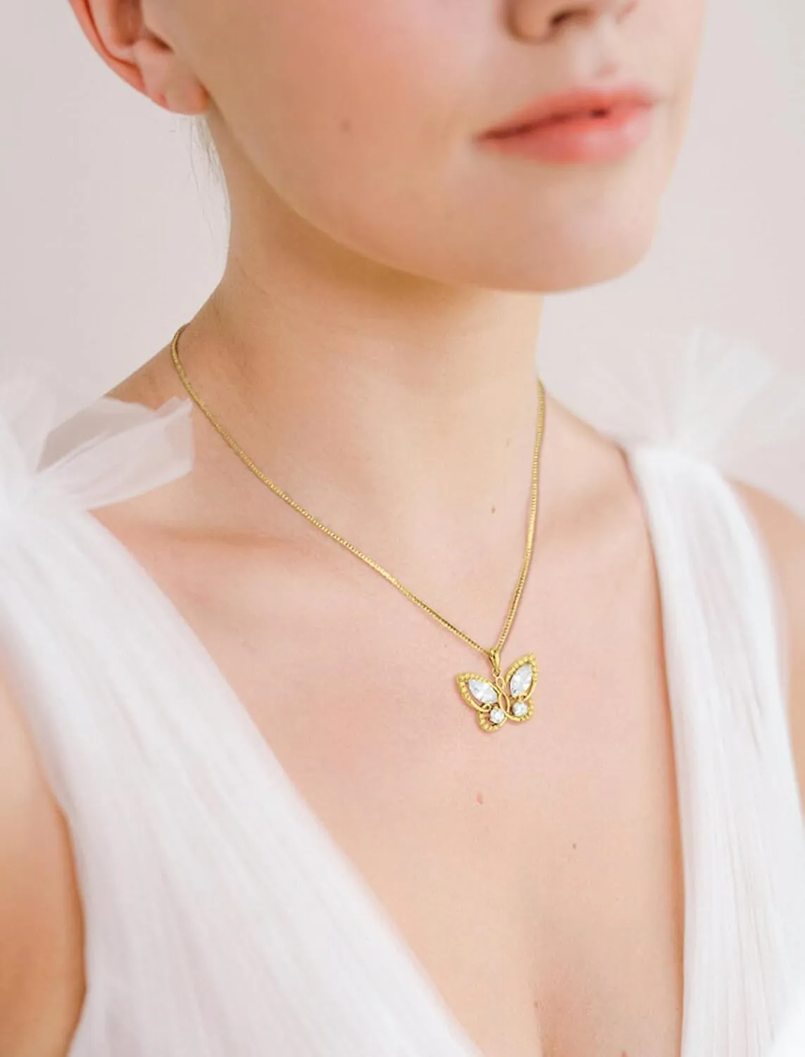 STARCHENIE Butterfly Pendant Necklace for Women 925 Sterling Silver Birthstone Butterfly Jewelry Gifts
