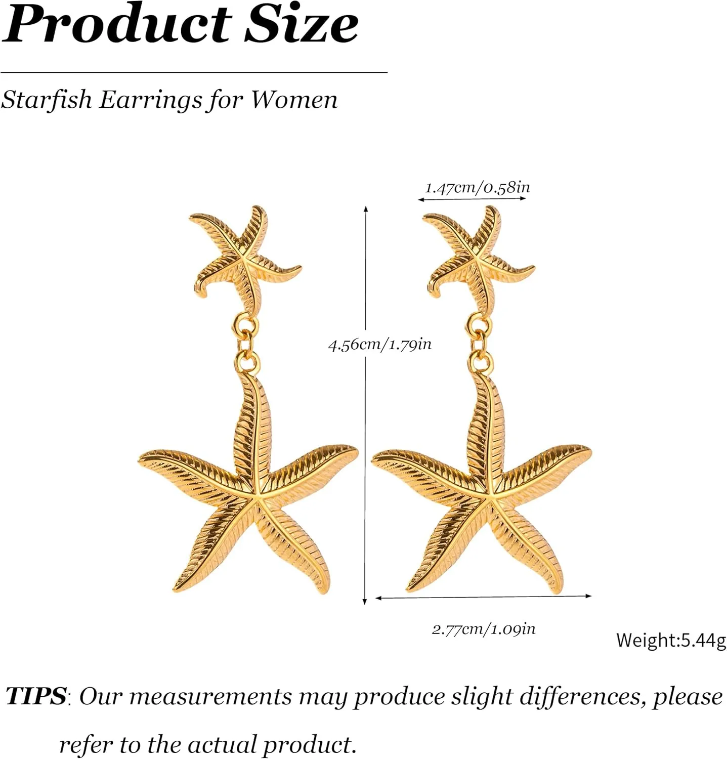 Starfish Earrings for Women Gold Sea Shell Earrings Summer Beach Vacation Outfits for Women Trendy Jewelry Gifts