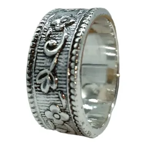 Sterling Silver 925 Solid Couples Design Comfort Fit Wedding Band Promise Ring 925 Sterling Silver Statement Ring, Engagement Ring, 100% Handmade, Native American Style KOHI Ring, STG016 (11)