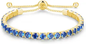 Sterling Silver Birthstone Tennis Bracelets for Women 4mm Tennis Bolo Bracelet Fashion Jewelry Birthday Gifts for Women Wife Mom Her | Adjustable Size 9"