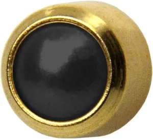 Studex Black Onyx Regular 4mm Gold Plated Bezel Setting Ear Piercing Stud Earrings