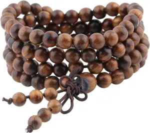 SUNYIK 6mm 108 Tibetan Buddhist Mala Bracelet Natural Beaded Prayer Bead for Women Men