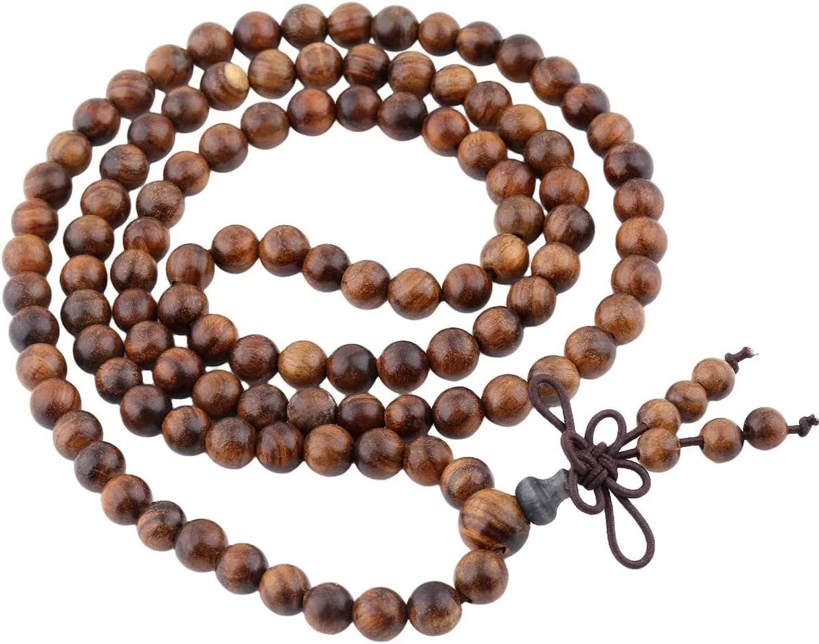 SUNYIK 6mm 108 Tibetan Buddhist Mala Bracelet Natural Beaded Prayer Bead for Women Men