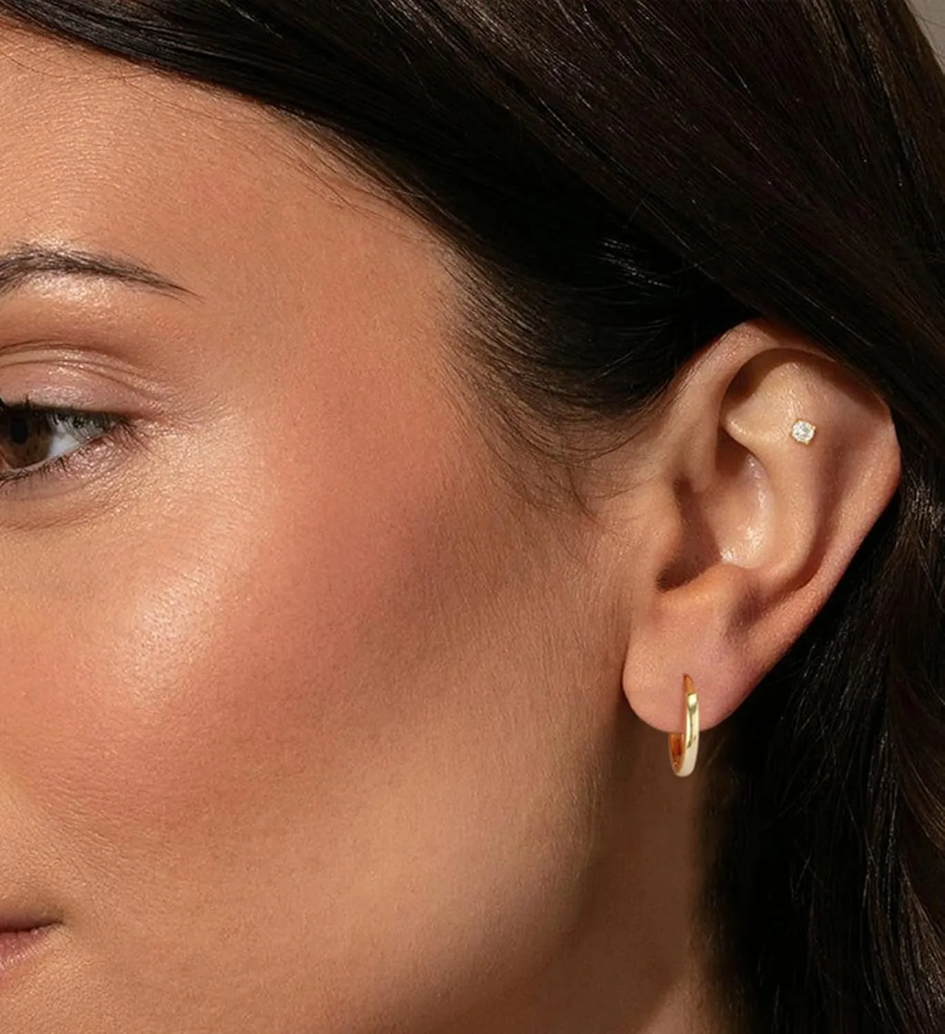 Surgical Steel Earrings Set for WomenHypoallergenic 14K GoldSterling Sliver Plated Huggie Hoop Earrings Lightweight Cartilage earrings