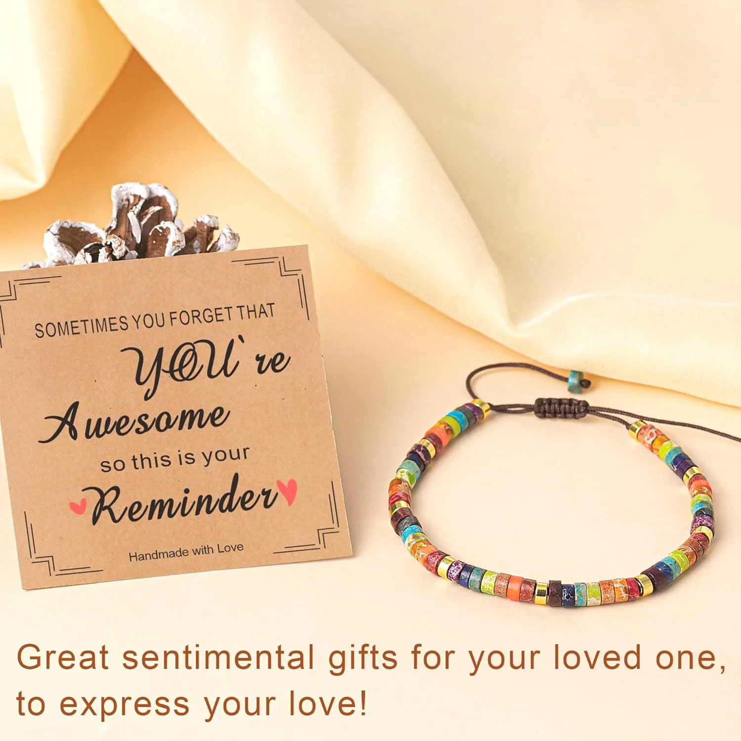 TAGOMEI Inspirational Gifts Bracelets for Women Bestie Friendship Get Well Graduation Gifts for Her Women Best Friends Mom Daughter Sister Healing Natural Stone Bracelets Mothers Day Birthday Gift