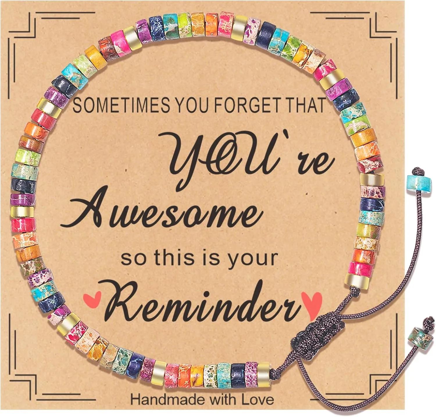 TAGOMEI Inspirational Gifts Bracelets for Women Bestie Friendship Get Well Graduation Gifts for Her Women Best Friends Mom Daughter Sister Healing Natural Stone Bracelets Mothers Day Birthday Gift